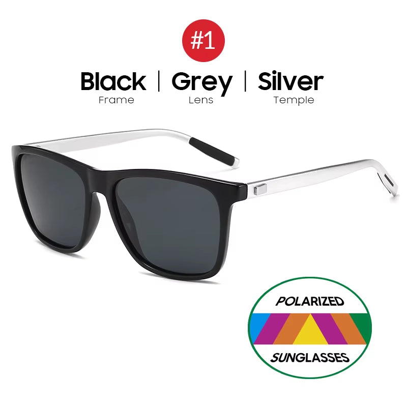 Luxury Square Polarized Sunglasses Men Driving Blue Mirror Lens Classic Unisex Sun Glasses 2026 Trends Women Shades