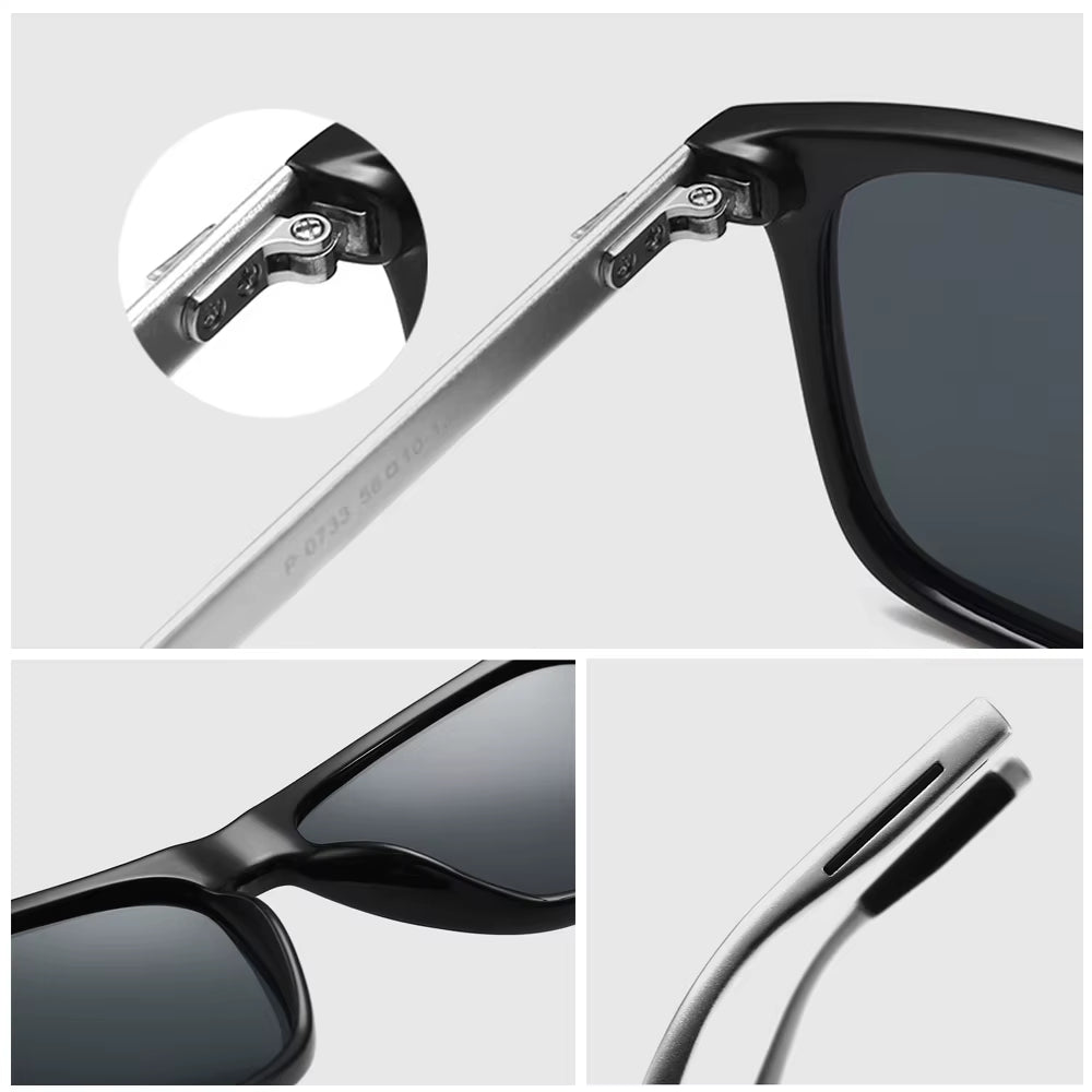 Luxury Square Polarized Sunglasses Men Driving Blue Mirror Lens Classic Unisex Sun Glasses 2026 Trends Women Shades