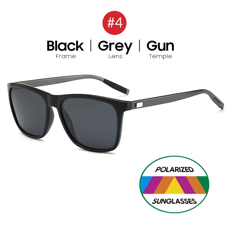 Luxury Square Polarized Sunglasses Men Driving Blue Mirror Lens Classic Unisex Sun Glasses 2026 Trends Women Shades