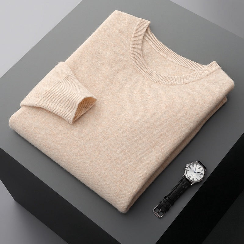 Men'S round Neck Pure Cashmere Shirt New Autumn and Winter Sweater