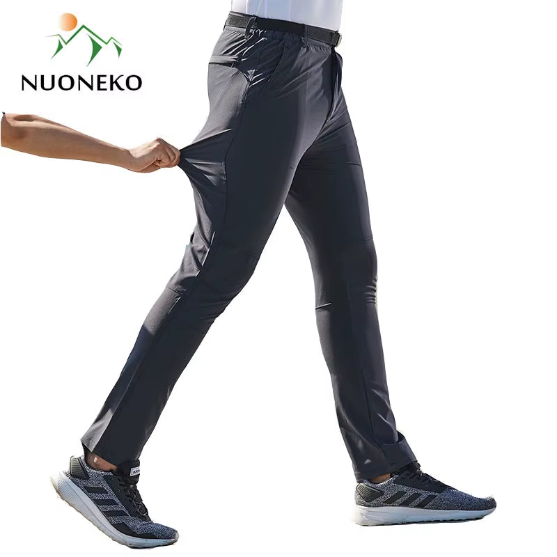 Outdoor Stretch Mens Hiking Pants Summer Quick Dry Breathable Waterproof Climbing Trekking Tourism Camping Male Trousers