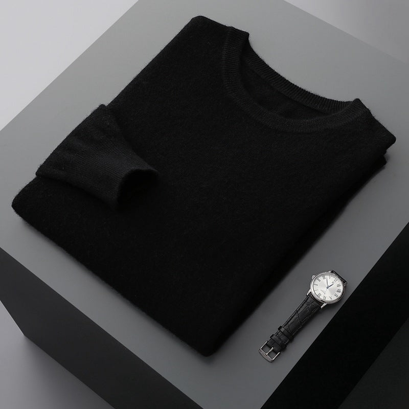 Men'S round Neck Pure Cashmere Shirt New Autumn and Winter Sweater
