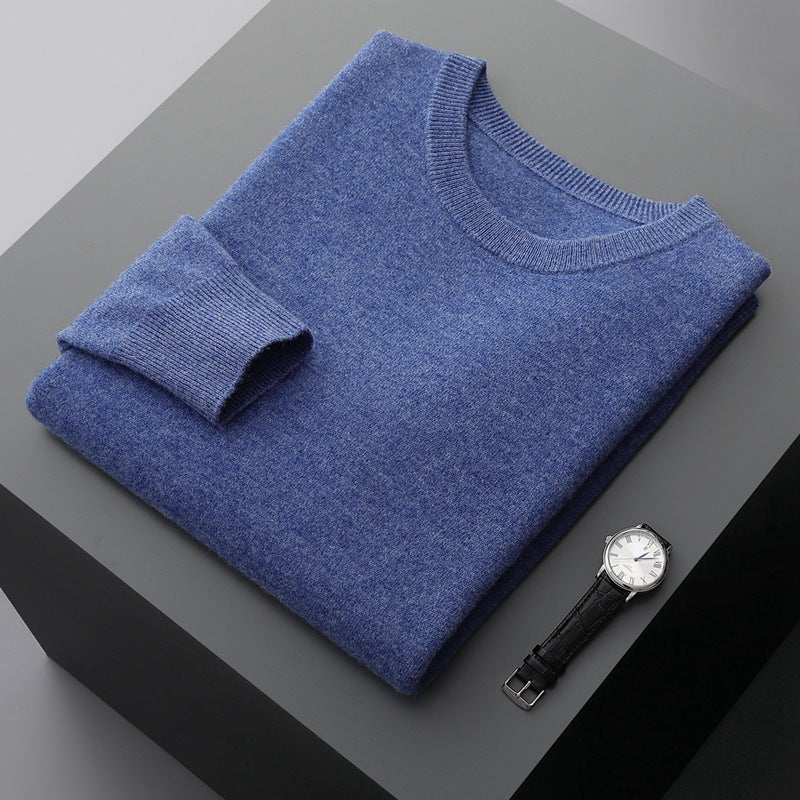 Men'S round Neck Pure Cashmere Shirt New Autumn and Winter Sweater