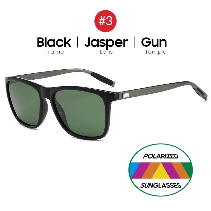 Luxury Square Polarized Sunglasses Men Driving Blue Mirror Lens Classic Unisex Sun Glasses 2026 Trends Women Shades